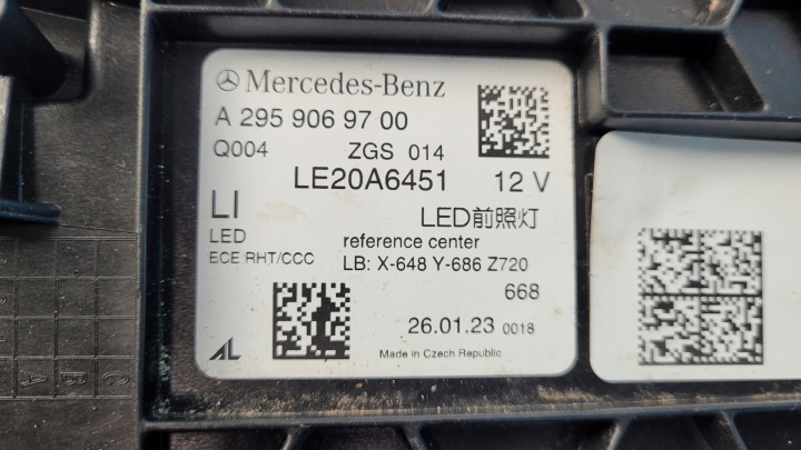MERCEDES EQE W295 350+ PHARE COMPLET LED PERFORMANCE GAUCHE AVANT A2959069700