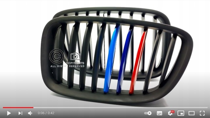 NOIR MATT GRILLE GRILLES BMW F07 GRAN TURISMO 2009-2017ROKU