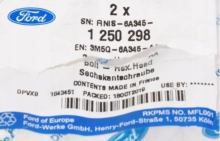 PERNO RUEDAS POLEA DE EJE CIGÜEÑAL 14X70 FORD 2,0D 