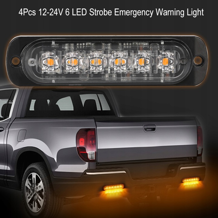 4 PCS 12-24V VOITURE 6 PHARE BLYSKOWA LED
