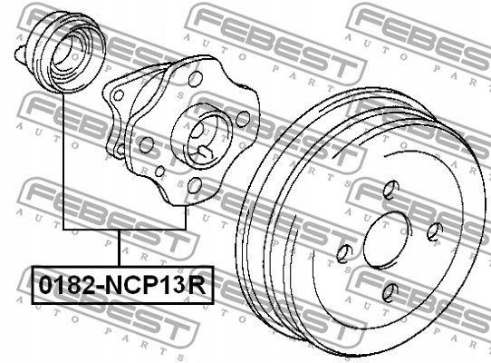 FEBEST MOYEU ARRIÈRE TOYOTA VITZ NCP1.SCP1 1999.01-2005.01 JP