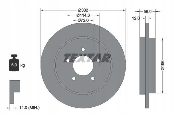 TEXTAR 92197803 DISCO DE FRENADO 