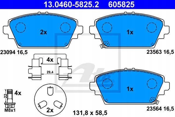 DISCOS ZAPATAS PARTE DELANTERA ATE HONDA ACCORD VI HATCHBACK 