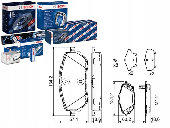 PADS BOSCH FRONT - TOYOTA AURIS II COROLLA E18 