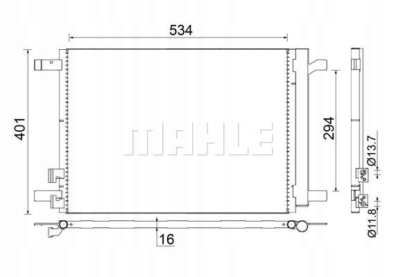 BEHR MAHLE CONDENSADOR DE ACONDICIONADOR VW GOLF VII 2012-/AUDI A3/SEAT LEON 