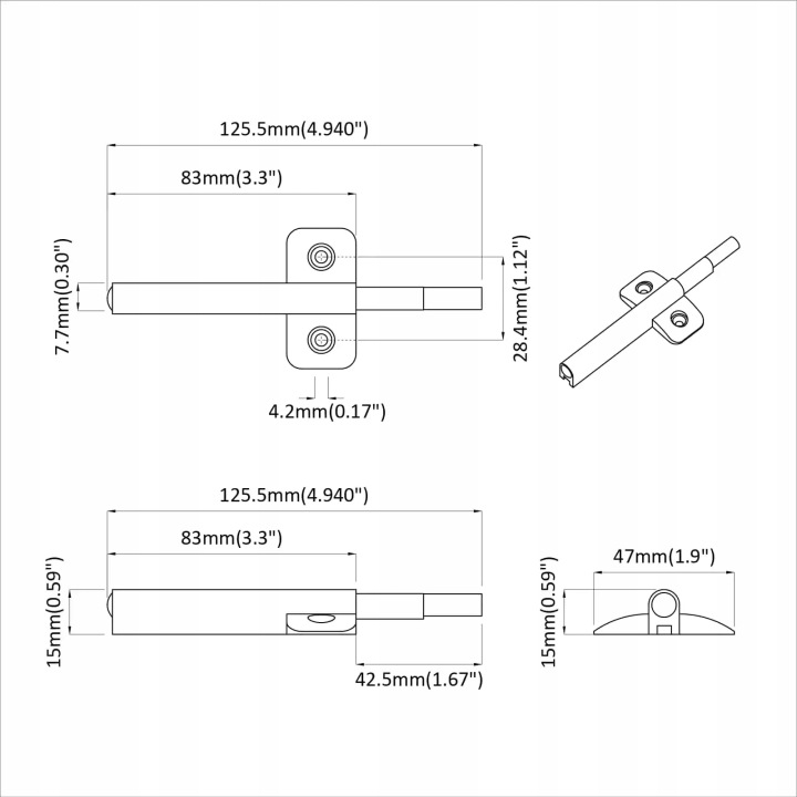 SOUPLE AMORTISSEUR ZAMYKAJACY 12 PCS GRIS 125 X 47 X 15 MM PP