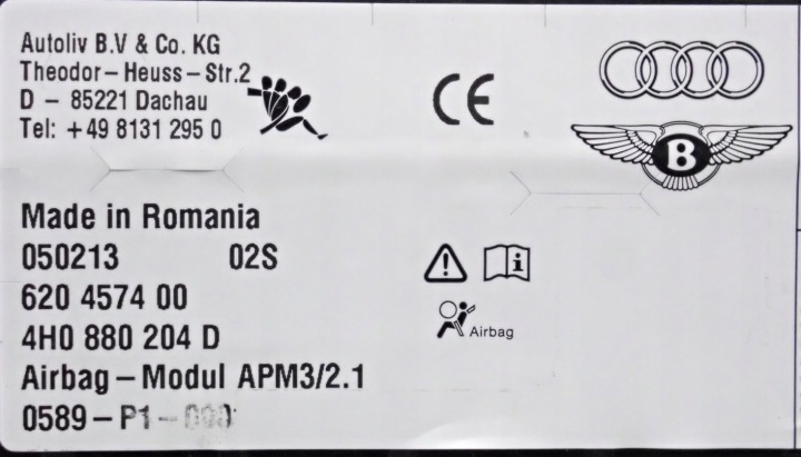COUSSIN SÉCURITÉ AIRBAG AUDI A8 D4 4H0880204D