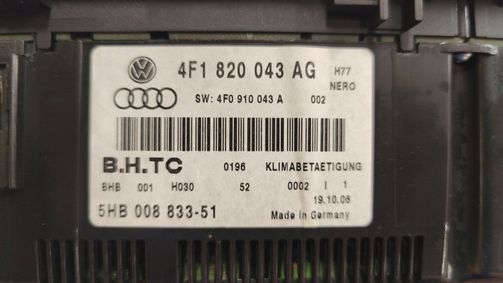 PANNEAU CLIMATISATION AUDI A6 S6 C6 4F 4F1820043AG