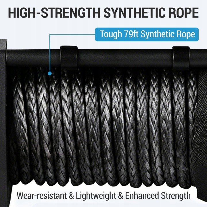 WYCIAGARKA ÉLECTRIQUE 13 500 LBS 27M CÂBLE SYNTHÉTIQUE TÉLÉCOMMANDE SANS FIL