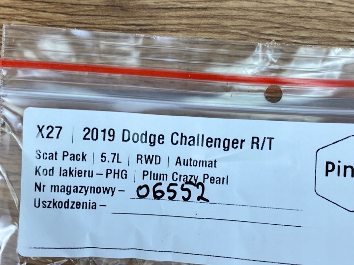 RÉFLECTEUR PARE-CHOCS DIMENSION DODGE CHALLENGER 2015+ USA