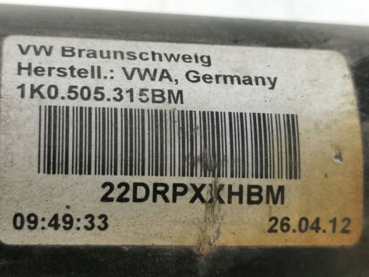 2012 AUDI A3 S3 8P CHÂSSIS ARRIÈRE 1K0505315BM
