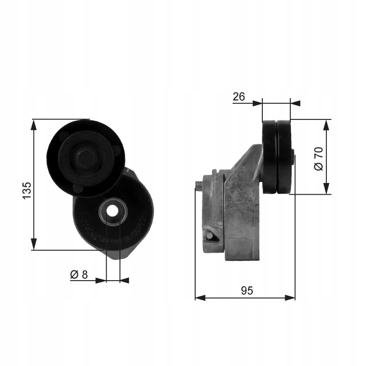 GATES T38430 TENDEUR COURROIE CUNÉIFORME POLYWEDGE