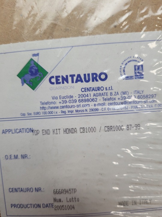 HONDA CBR 1000F 87-99 SC21 SC24 SC30 KIT JOINTS CENTAURO 666A945TP