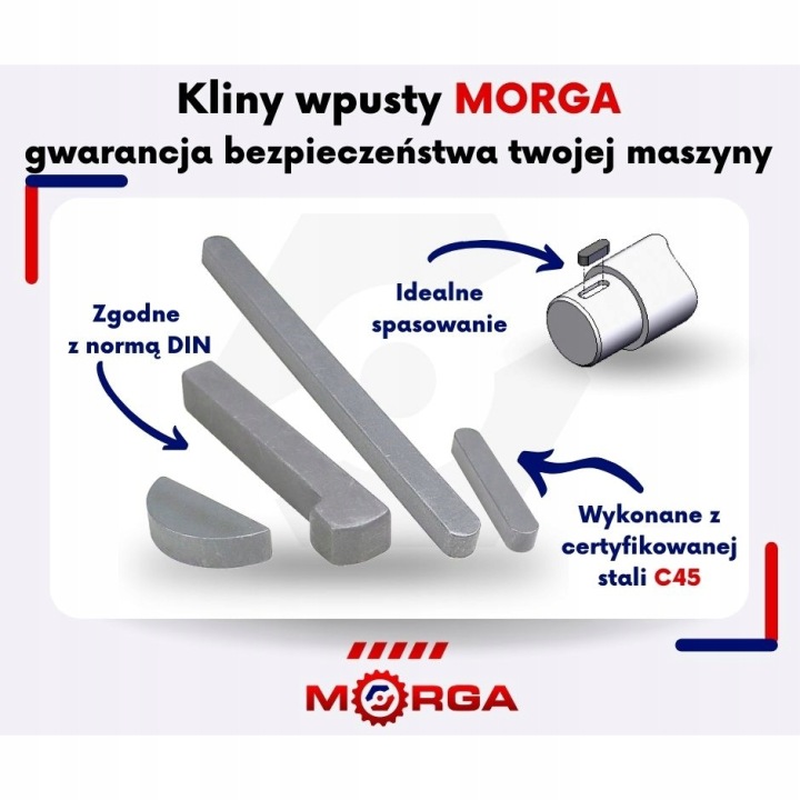 WPUST PRYZMATYCZNY 16X10X57 DIN 6885 ACIER C45 MORGA (SPRZEDAWANE SUR 10)