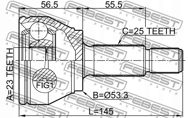 JOINT EXTÉRIEUR 23X53.2X25 FEBEST 2110-FIEAT