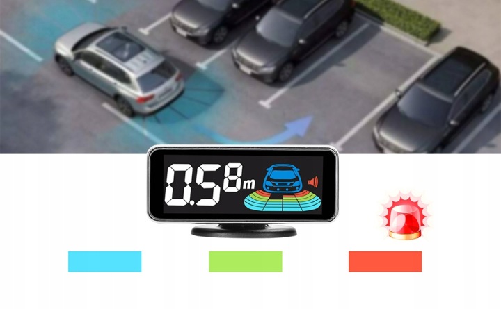 8 X CAPTEURS STATIONNEMENT MARCHE ARRIÈRE PARKTRONIC AVEC ÉCRAN LED LCD BLANC