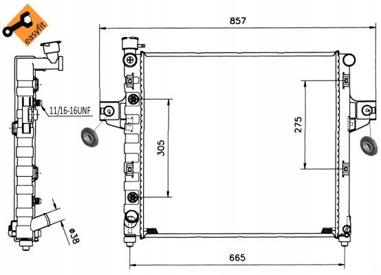 RADUADOR DE AGUA NRF 58112 JEEP GRAND CHEROKEE 4,0 9 