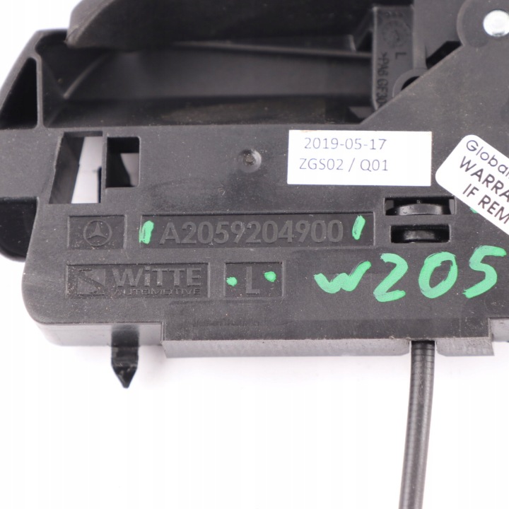 MERCEDES W205 SERRURE BANQUETTES ARRIÈRE GAUCHE A2059204900