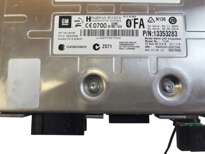 MODULE BLUETOTH OPEL AMPÈRE 13353283 1.4L 2014