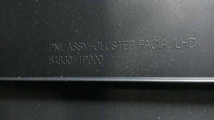 KIA VENGA CHÂSSIS TABLEAU DE BORD COLONNES 84830-1P000