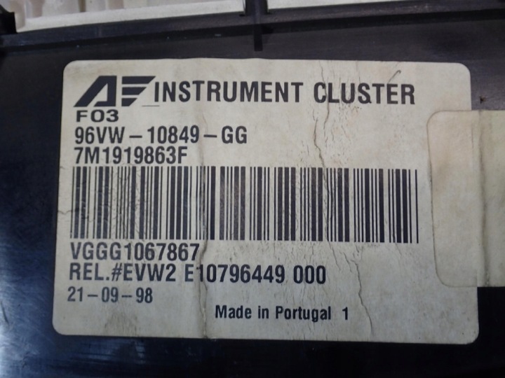SEAT ALHAMBRA I 96-00 1.9 TD COMPTEUR TABLEAU DE BORD 96VW-10849-GG