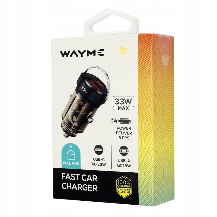WAYME CHARGEUR 12/24V USB-C PD 33W USB 18W VERS VOITURE