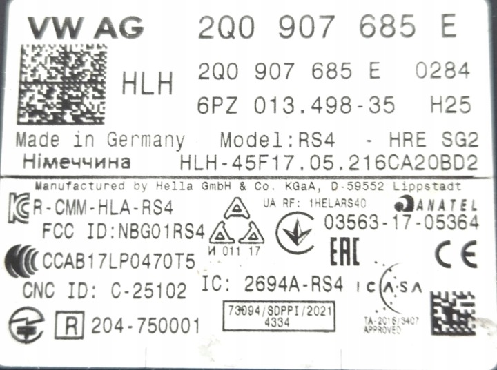 RADAR ASSISTANT COURROIE AUDI VW 2Q0907685E