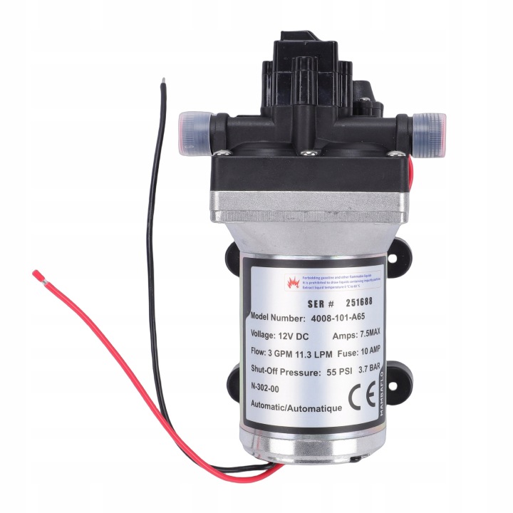 3.0 GPM RV POMPES À EAU 4008 101 A65 SAMOZASYSAJACA 12V CICHA POMPE 4M