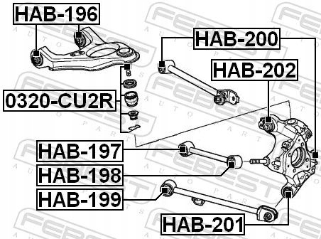 BLOQUE SILENCIOSO PALANCA HAB-201 FEBEST ACURA HONDA ACCORD 