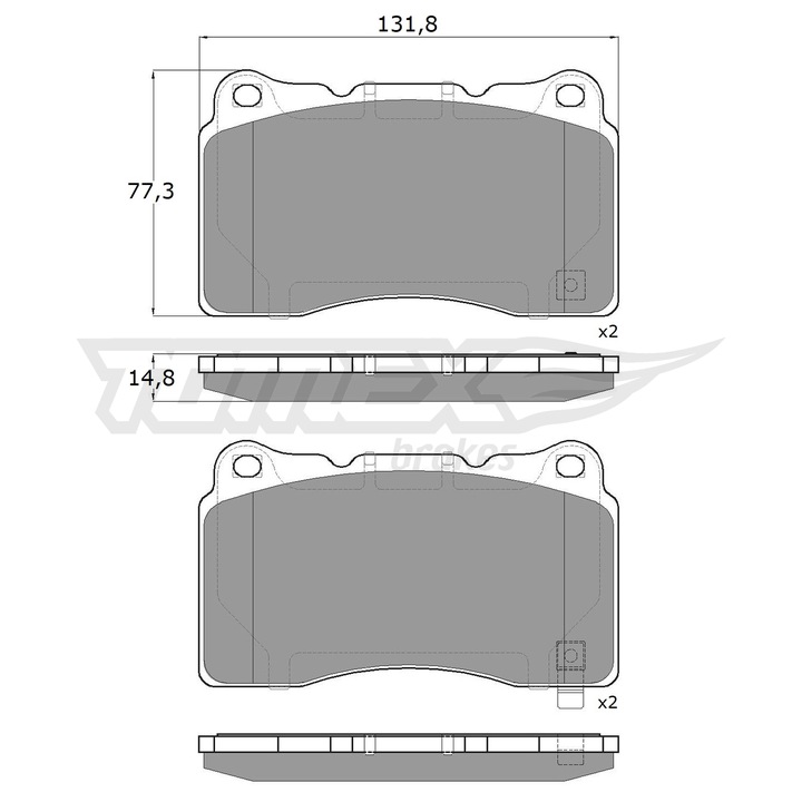 ZAPATAS DE FRENADO - TOMEX BRAKES - TX 17-96 - OS PARTE DELANTERA 