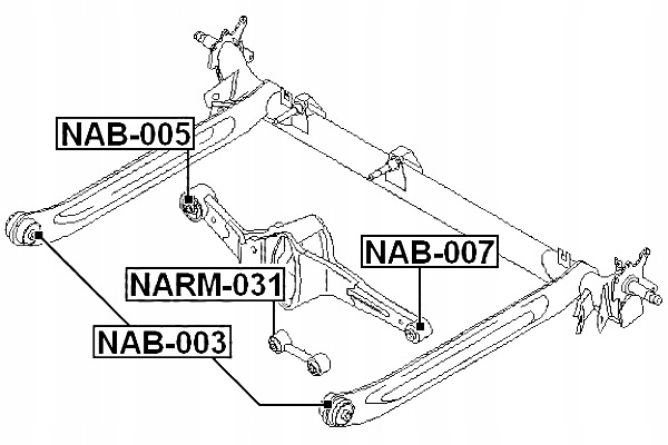 FEBEST BLOQUE SILENCIOSO PALANCA TRASERA NISSAN ALMERA INGLESA MAKE N16E 