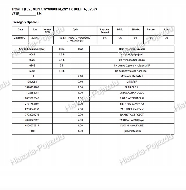 HISTORIA DE MANTENIMIENTO RENAULT VIN ASO SPRAWDZENIE 7/7 - PELNA HISTORIA ASO 