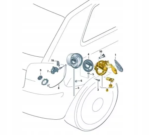 AUDI A3 8P COUVERCLE COUVERCLES DE COFFRE GOULOTTE DE REMPLISSAGE CARBURANTS 8P4809999D