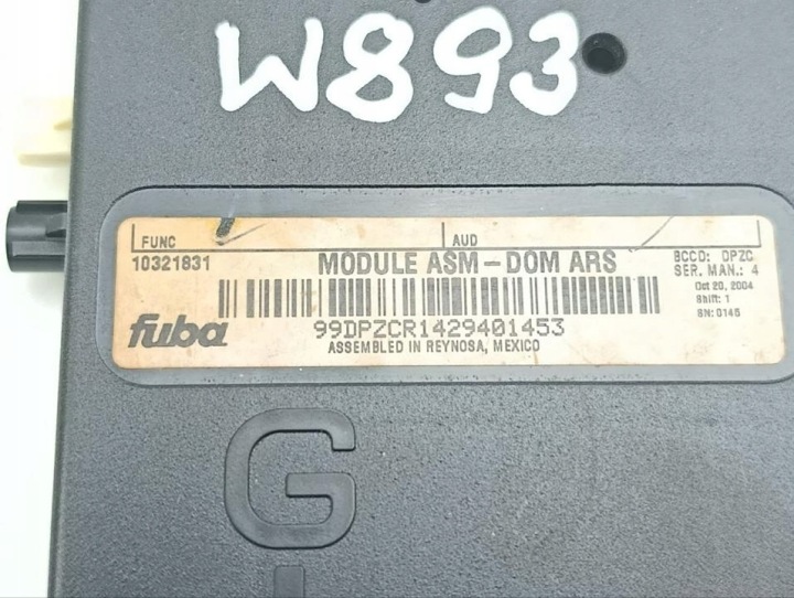 AMPLIFICATEUR D'ANTENNE CHEVROLET CORVETTE 2005 10321831