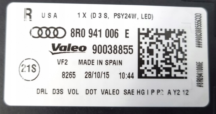 PHARE XÉNON DROITE USA AUDI Q5 8R LIFT 8R0941006E