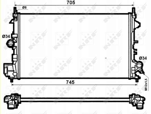 NRF 53074 CHLODNICA, SISTEMA DE REFRIGERACIÓN DEL MOTOR 