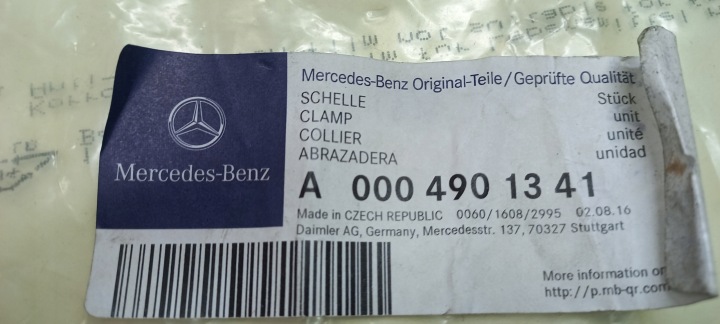 A0004901341 COLLIER ZACSK ÉCHAPPEMENT MERCEDES C204 W246 60MM
