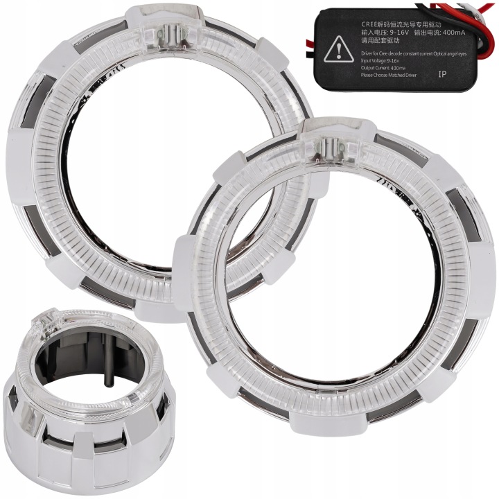 LENTILLES PROJEKTORY BI-LED 2,5″ VERS PHARE CAPUCHONS 2 EN 1 AVEC RINGAMI ROULEMENT EYES