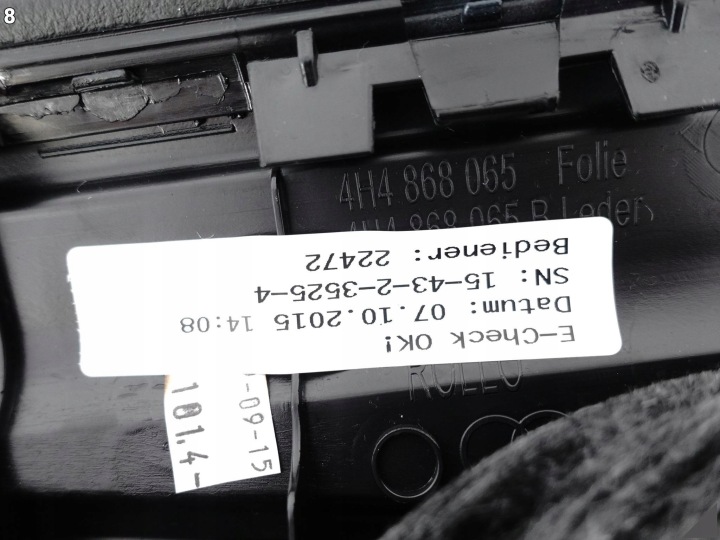 AUDI A8 4H0 4H4 D4 13-17 LONG COLLECTEUR GARNITURE PORTES GAUCHE ARRIÈRE ALCANTARA