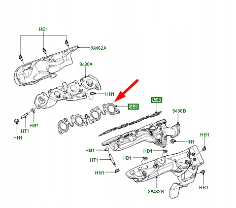 LAND ROVER OE 1420910 JOINT D'ÉTANCHÉITÉ COLLECTEUR ÉCHAPPEMENT