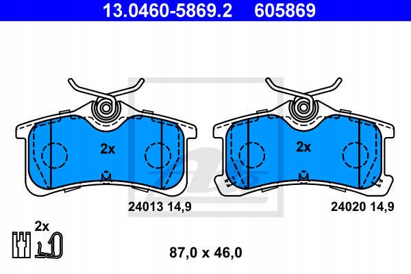 DISCS PADS REAR ATE TOYOTA AVENSIS LIFTBACK photo 2 - milautoparts-fr.ukrlive.com