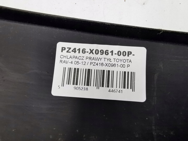 DÉFLECTEUR DROIT ARRIÈRE TOYOTA RAV-4 05-12 PZ416-X0961-00 DROIT