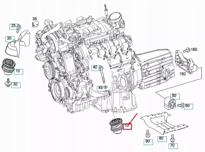 MERCEDES-BENZ AVEC W221 AVANT SIDE ENGINE MOUNT A2212403717