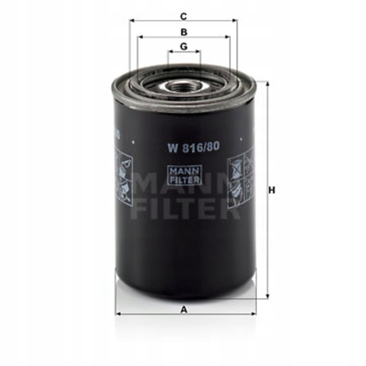 MANN-FILTER DANS 816/80 FILTRE HUILES