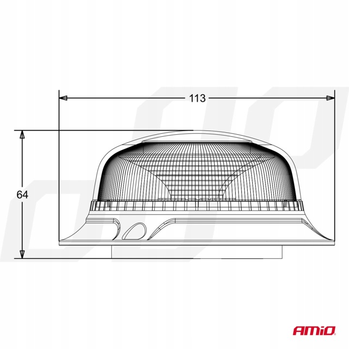 PHARE AVERTISSEMENT BLYSKOWA MINI BARRE LED 18 LED AIMANT BASSE R65 R10 12V 24V