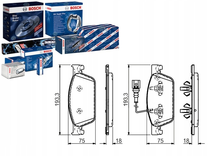 BOSCH PLAQUETTES FREIN VW DROIT MULTIVAN/TRANSPORTER 2,0 09-