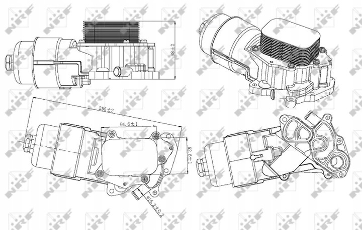 RADUADOR ACEITES CITROEN BERLINGO 1.6D 05- CON CUERPO 