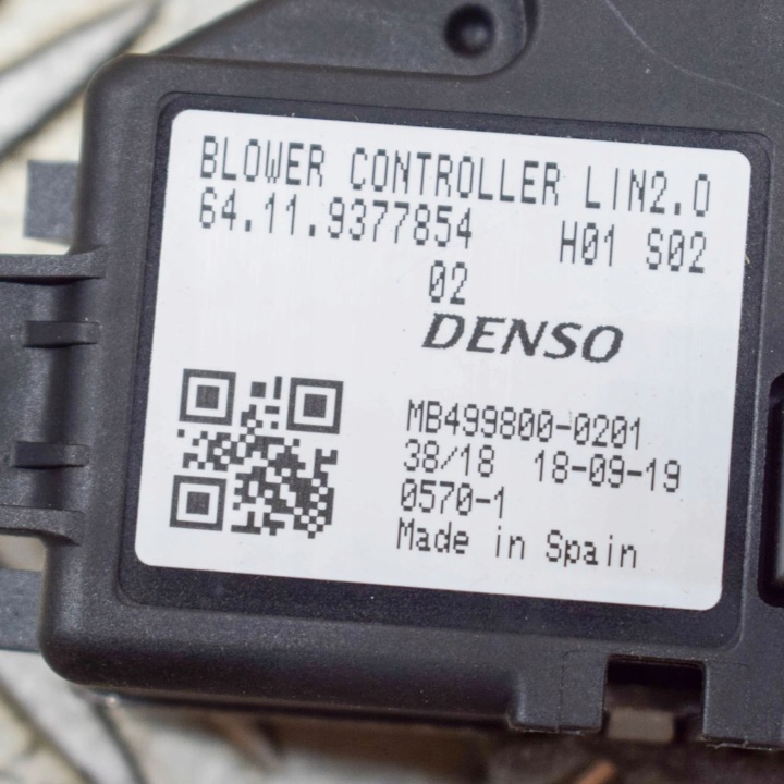 BMW I3 2018 RÉSISTANCE RÉSISTANCE VENTILATEURS CONDUIT D'AIR
