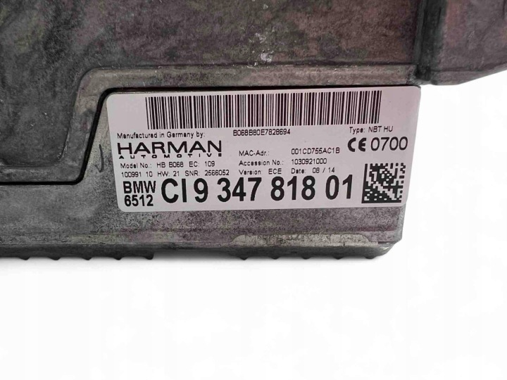RADIO AVEC NAVIGATION BMW 5 GRAN TURISMO (F07) 9347818 30399503 2011