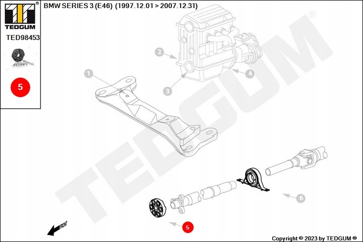 AXLE SWIVEL ELASTIC SHAFT PROPULSION FRONT BMW 1 (F20), 1 (F21), 1 (F40), 2 